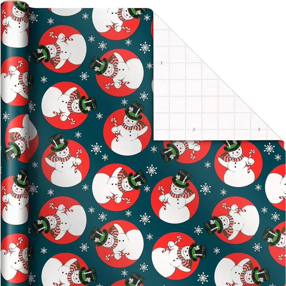Hallmark Vintage Christmas Wrapping Paper Cut Lines on Reverse (3 Rolls: 120 sq.